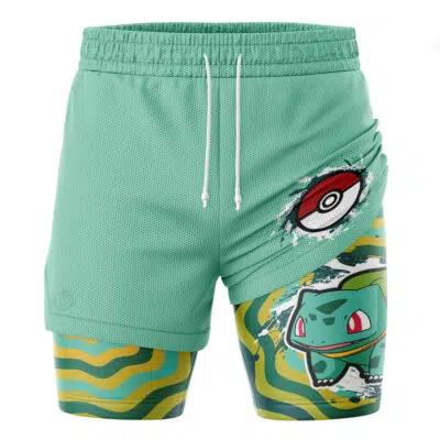 Bulbasaur Trippy Pokemon 2-in-1 Performance Shorts