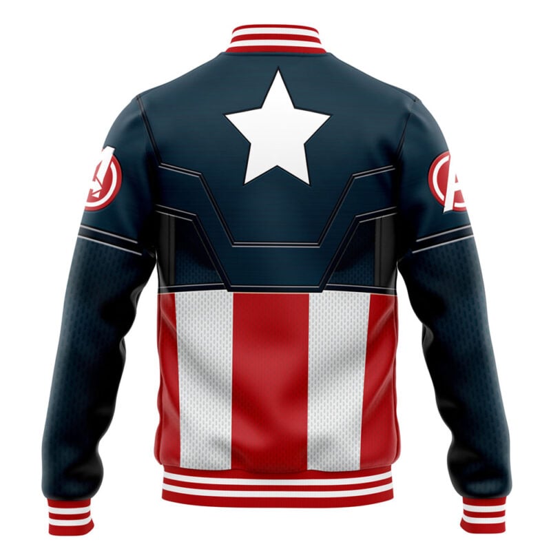 Captain America Cosplay Marvel Varsity Jacket - Image 4