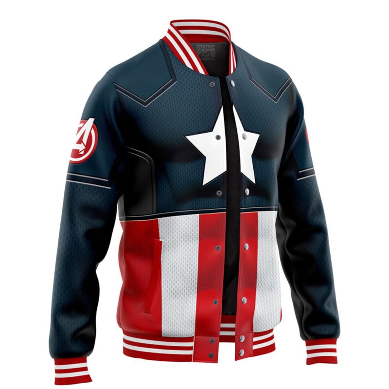 Captain America Cosplay Marvel Varsity Jacket - Image 2