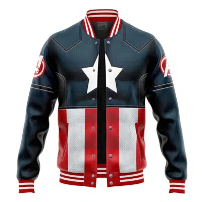 Captain America Cosplay Marvel Varsity Jacket