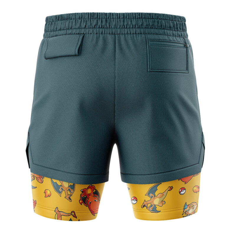 Charizard Pattern Pokemon 2-in-1 Performance Shorts - Image 4