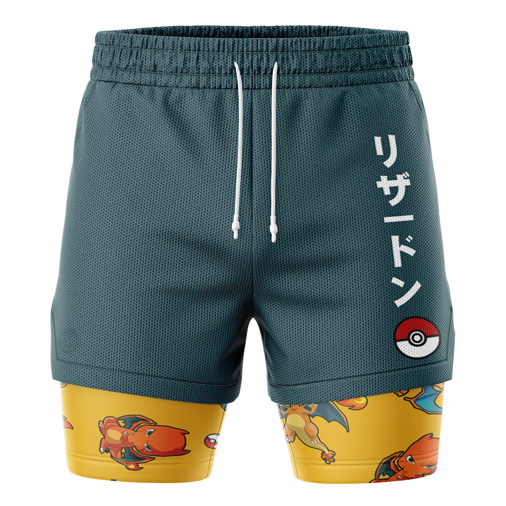 Charizard Pattern Pokemon 2-in-1 Performance Shorts