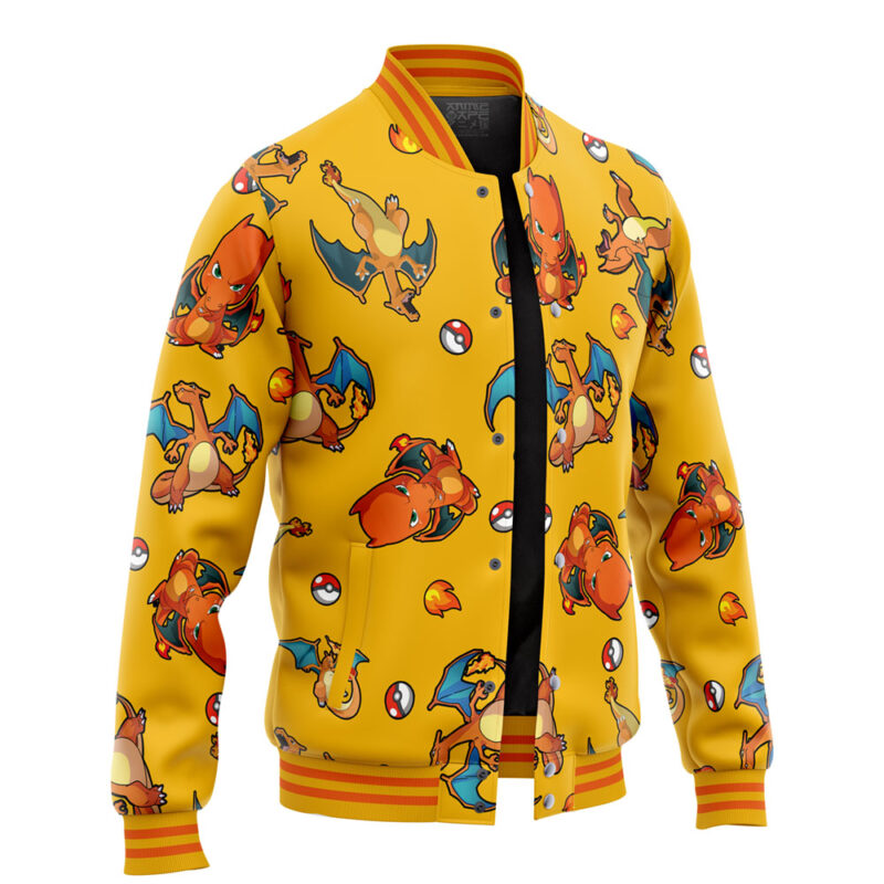 Charizard Pattern Pokemon Varsity Jacket - Image 2