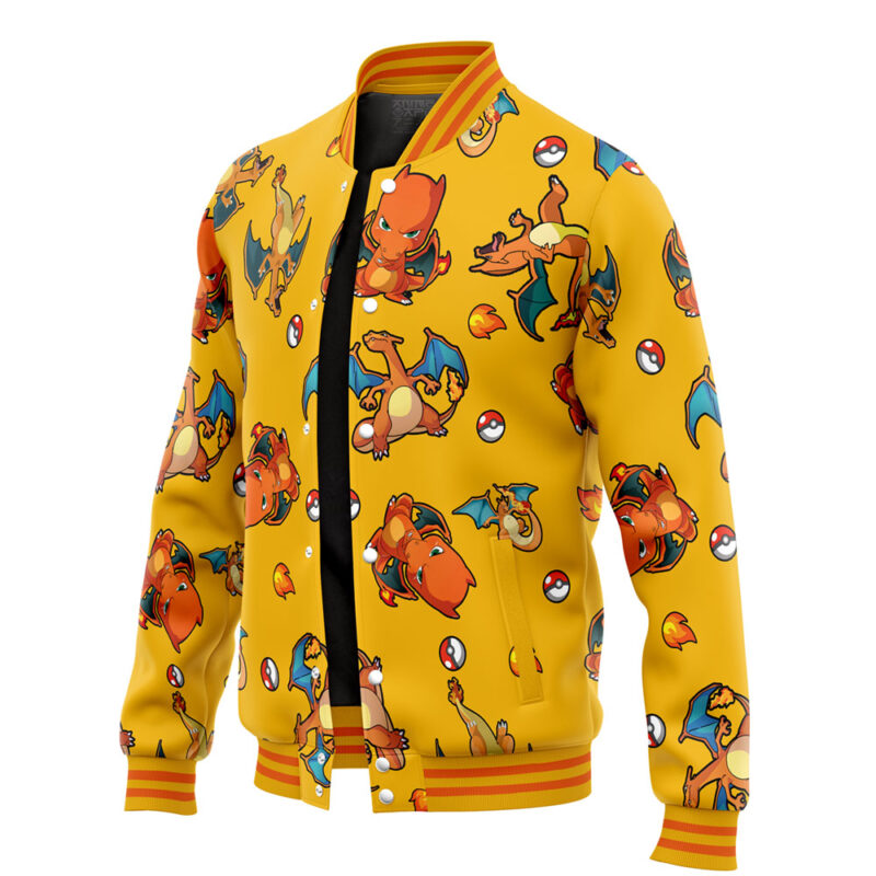 Charizard Pattern Pokemon Varsity Jacket - Image 3