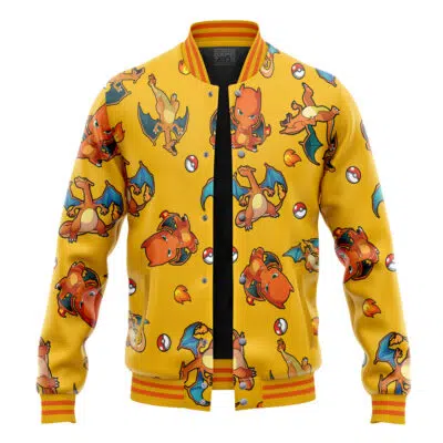 Charizard Pattern Pokemon Varsity Jacket