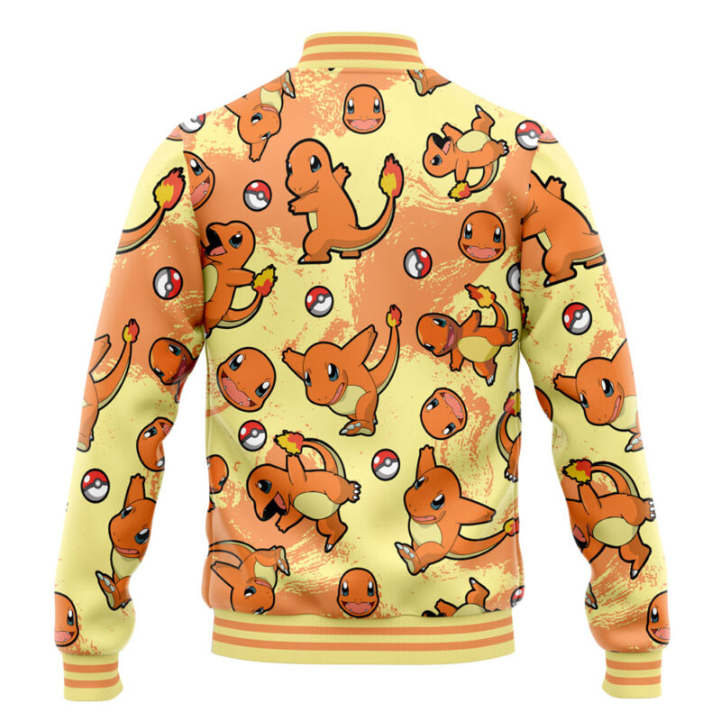 Charmander Pattern Pokemon Varsity Jacket - Image 4
