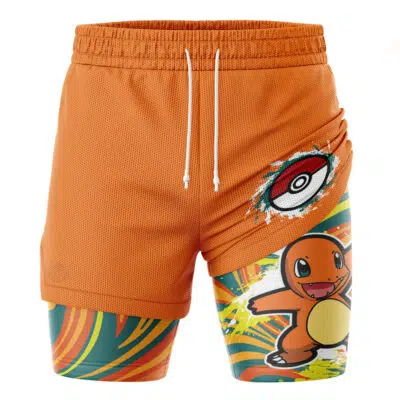 Charmander Trippy Pokemon 2-in-1 Performance Shorts
