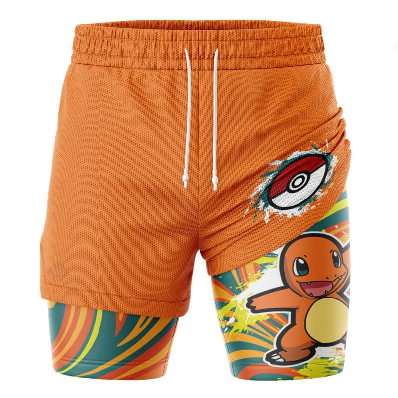 Charmander Trippy Pokemon 2-in-1 Performance Shorts