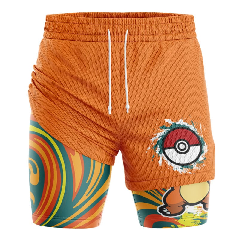 Charmander Trippy Pokemon 2-in-1 Performance Shorts - Image 3