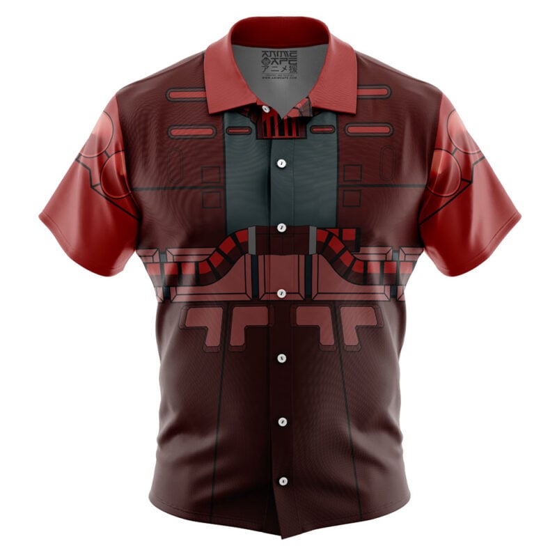 Char's Zaku II Mobile Suit 0079 Gundam Button Up Hawaiian Shirt