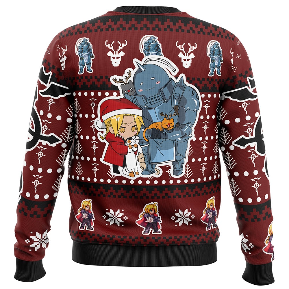 Christmas Edward and Alphonse Fullmetal Alchemist Ugly Christmas Sweater - Image 2