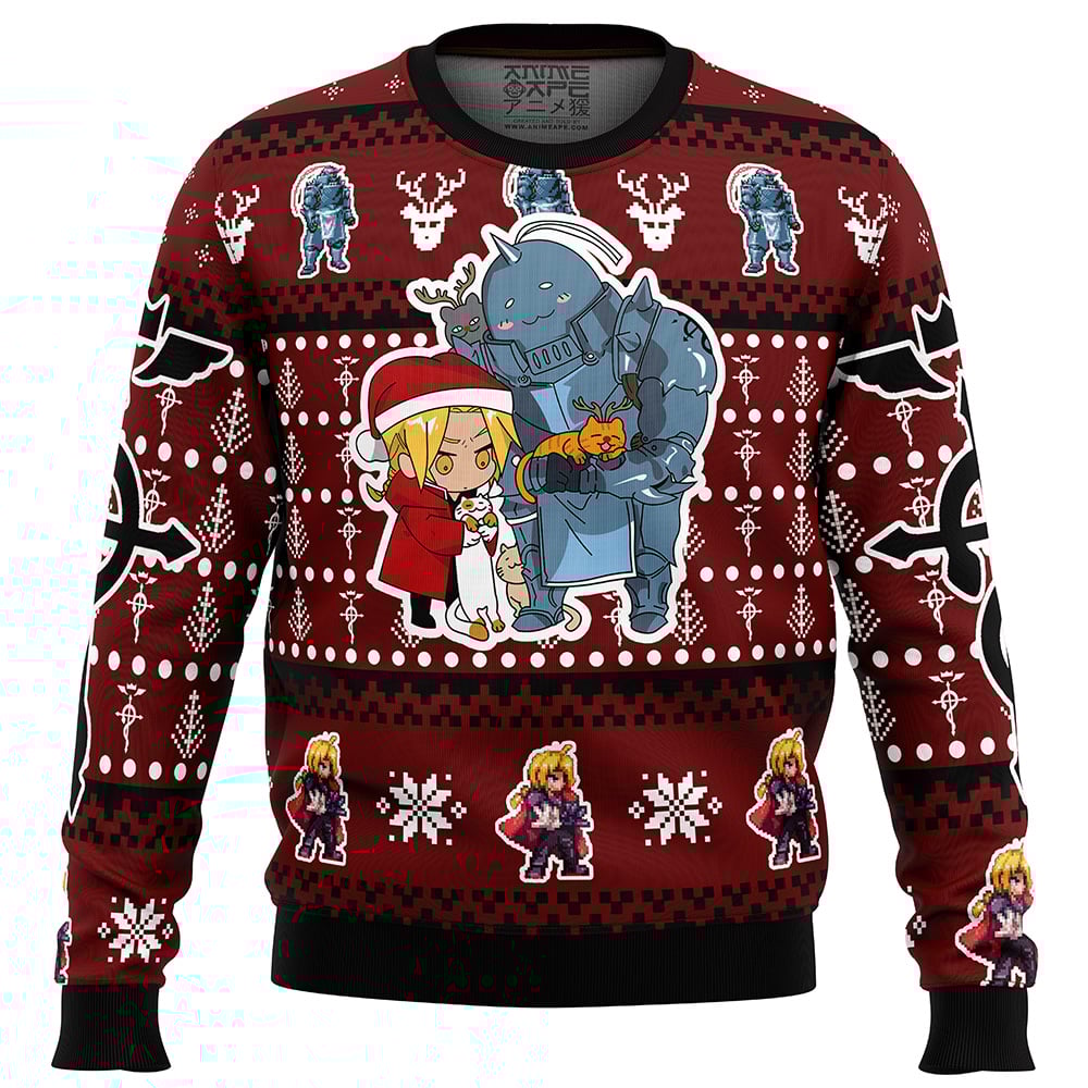 Christmas Edward and Alphonse Fullmetal Alchemist Ugly Christmas Sweater