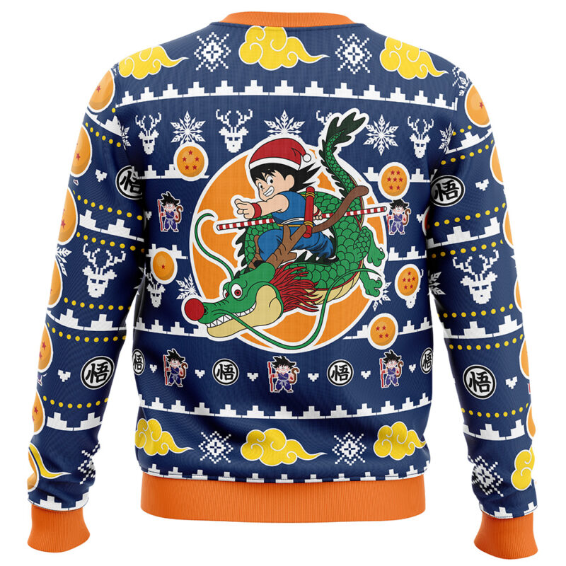 Christmas Kid Goku and Shenron Dragon Ball Z Ugly Christmas Sweater - Image 2