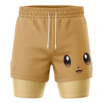 Eevee Face Pokemon 2-in-1 Performance Shorts