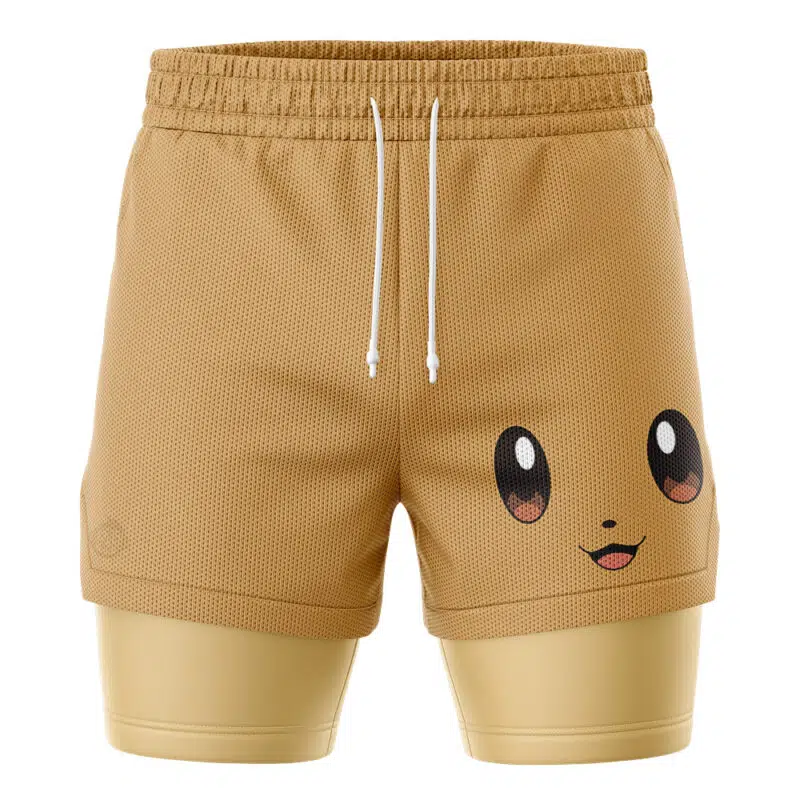 Eevee Face Pokemon 2-in-1 Performance Shorts