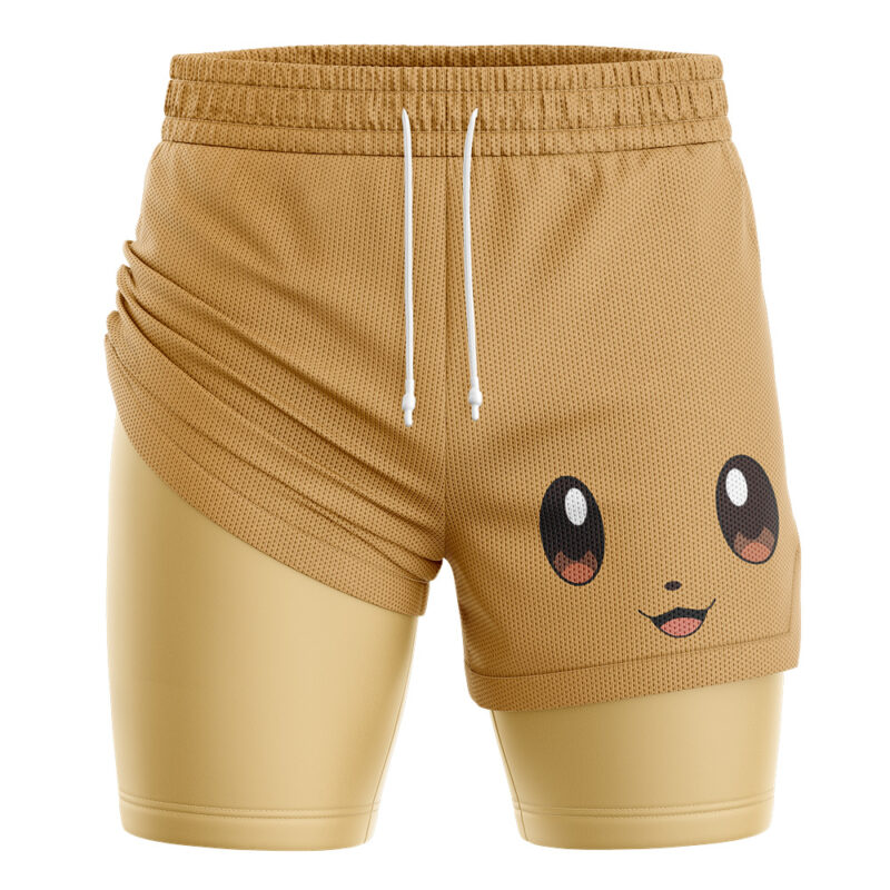 Eevee Face Pokemon 2-in-1 Performance Shorts - Image 2