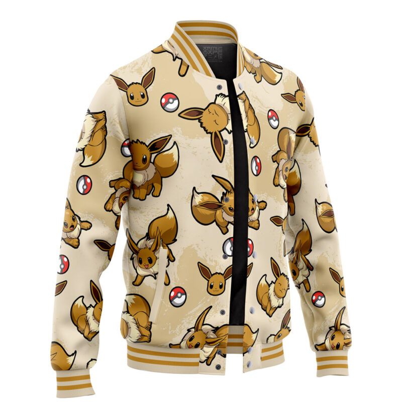 Eevee Pattern Pokemon Varsity Jacket - Image 2