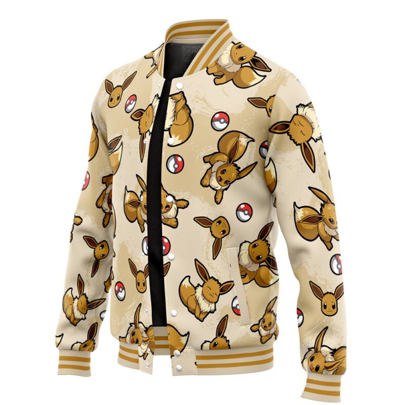Eevee Pattern Pokemon Varsity Jacket - Image 3