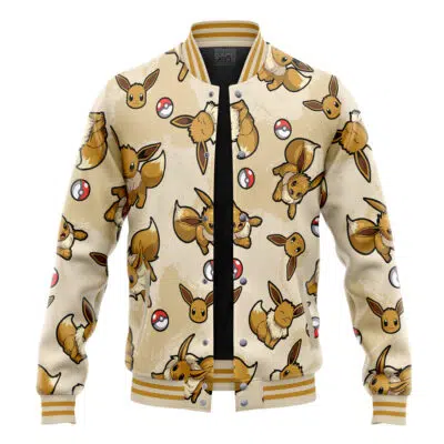 Eevee Pattern Pokemon Varsity Jacket