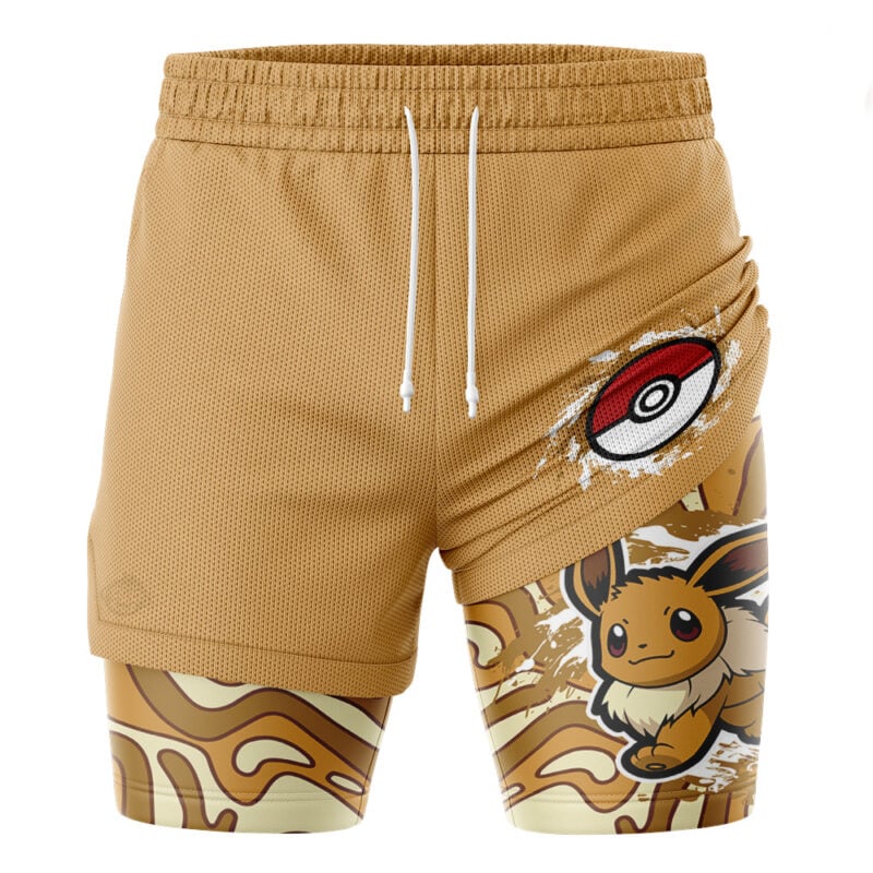 Eevee Trippy Pokemon 2-in-1 Performance Shorts