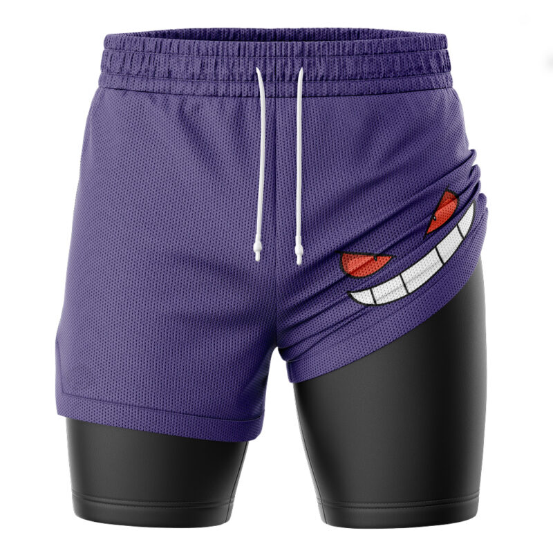Gengar Face Pokemon 2-in-1 Performance Shorts - Image 3