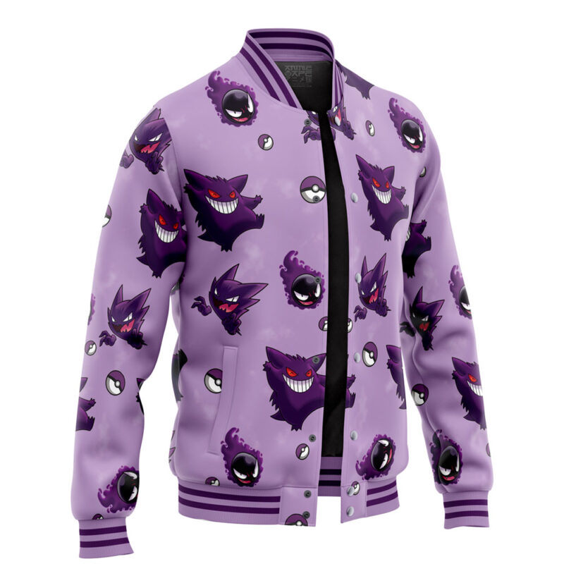 Gengar Pattern Pokemon Varsity Jacket - Image 2
