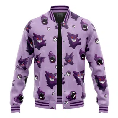 Gengar Pattern Pokemon Varsity Jacket