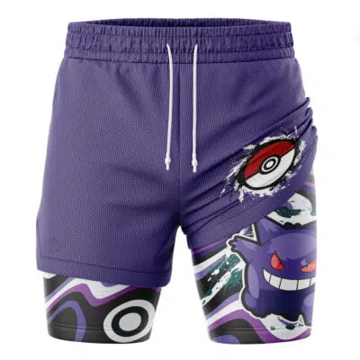 Gengar Trippy Pokemon 2-in-1 Performance Shorts