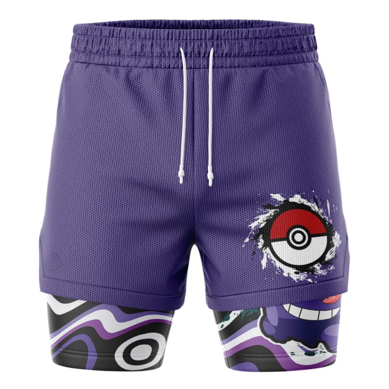 Gengar Trippy Pokemon 2-in-1 Performance Shorts - Image 2