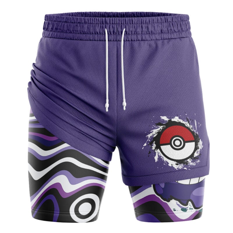 Gengar Trippy Pokemon 2-in-1 Performance Shorts - Image 3