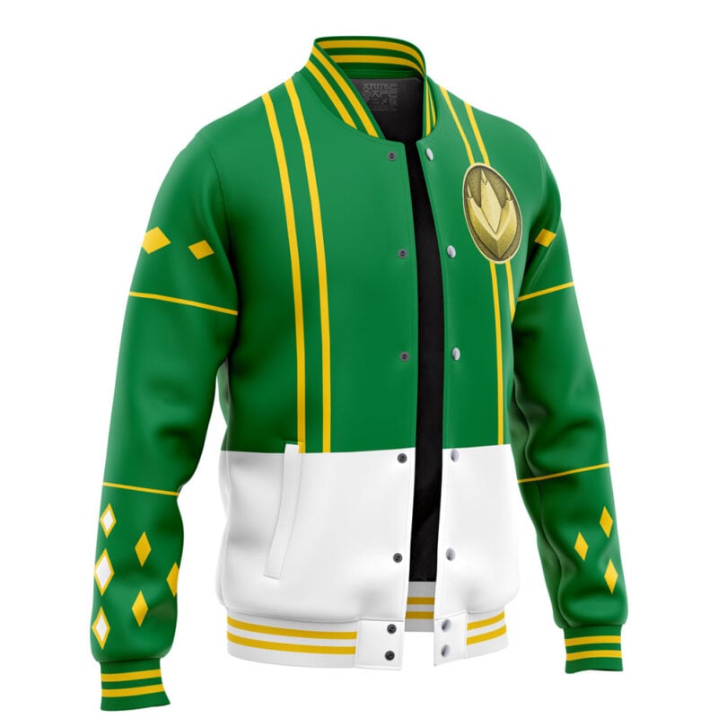 Green Ranger Ninjetti Power Rangers Varsity Jacket - Image 2