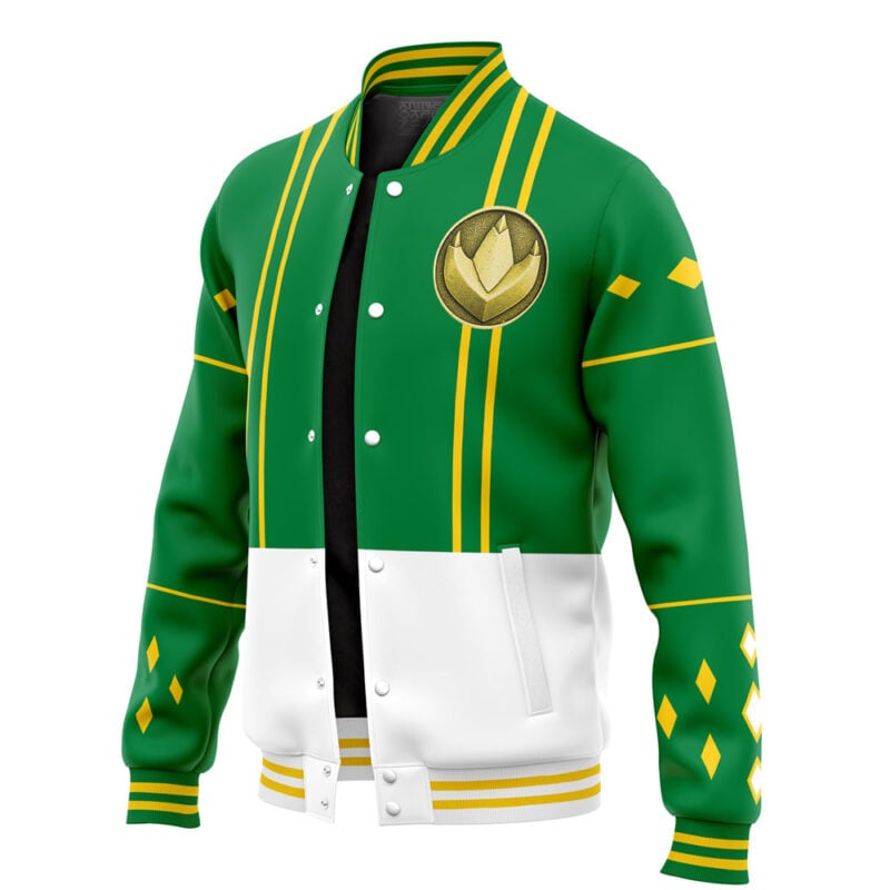 Green Ranger Ninjetti Power Rangers Varsity Jacket - Image 3