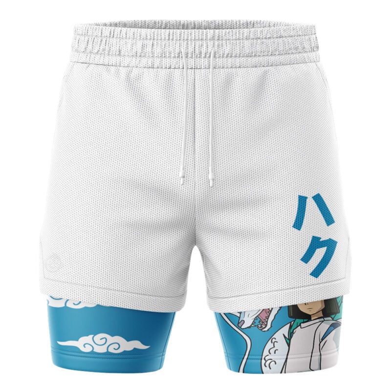 Haku Dragon Spirited Away Studio Ghibli 2-in-1 Performance Shorts - Image 2