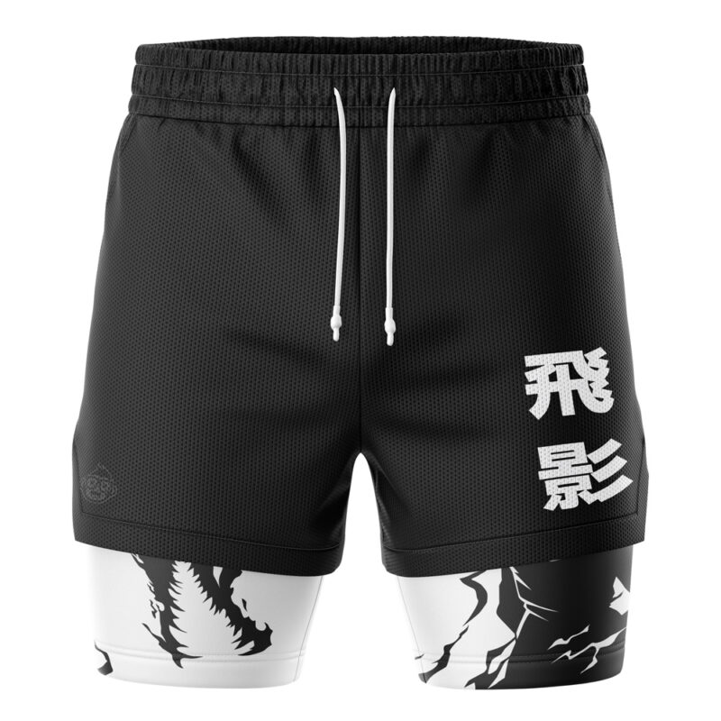 Hiei Black Dragon Yuyu Hakusho 2-in-1 Performance Shorts - Image 2