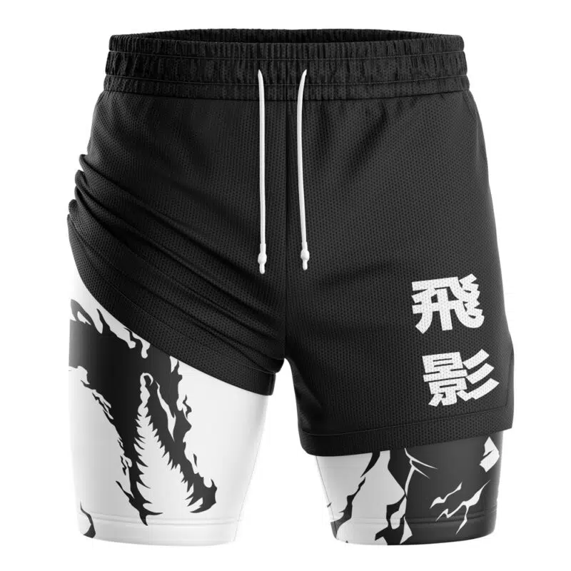 Hiei Black Dragon Yuyu Hakusho 2-in-1 Performance Shorts - Image 3