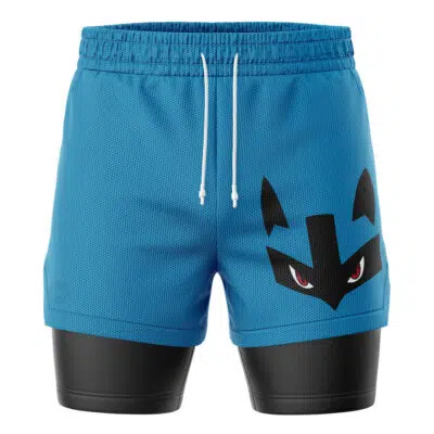 Lucario Face Pokemon 2-in-1 Performance Shorts