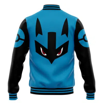 Lucario Face Pokemon Varsity Jacket