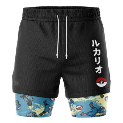 Lucario Pattern Pokemon 2-in-1 Performance Shorts