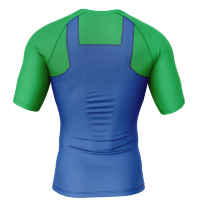 Luigi Super Mario Bros Short Sleeve Rash Guard Compression Shirt
