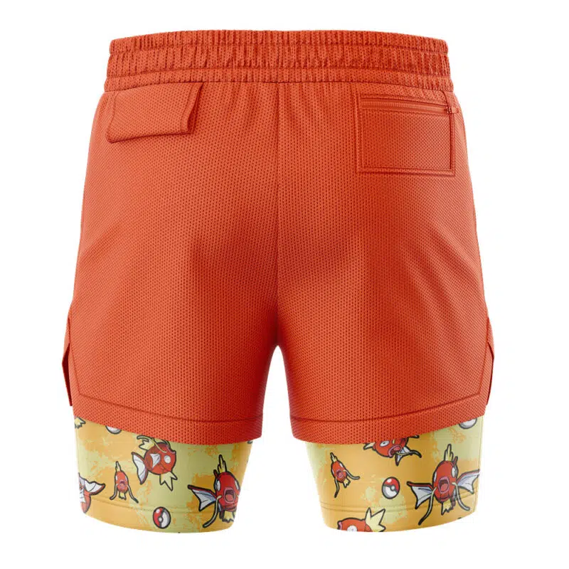 Magikarp Pattern Pokemon 2-in-1 Performance Shorts - Image 4