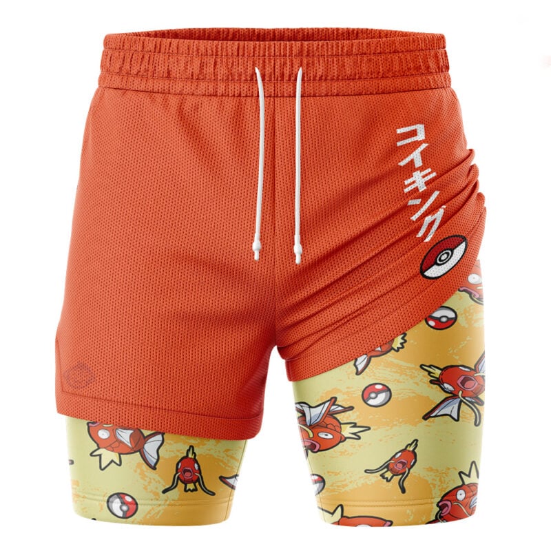 Magikarp Pattern Pokemon 2-in-1 Performance Shorts - Image 3