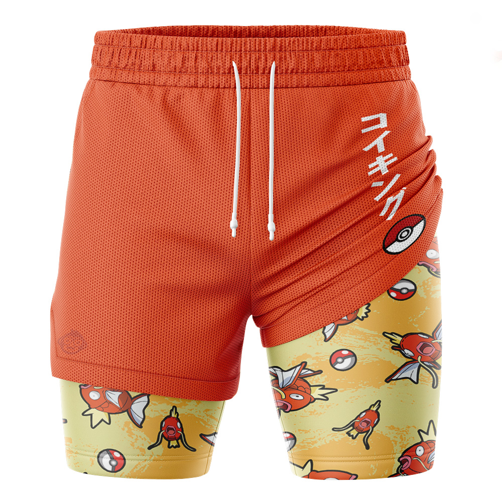 Magikarp Pattern Pokemon 2-in-1 Performance Shorts - Image 3