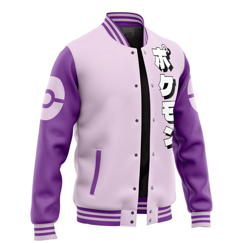 Mewtwo Face Pokemon Varsity Jacket - Image 2