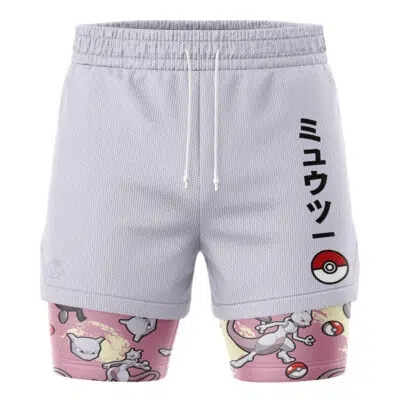 Mewtwo Pattern Pokemon 2-in-1 Performance Shorts