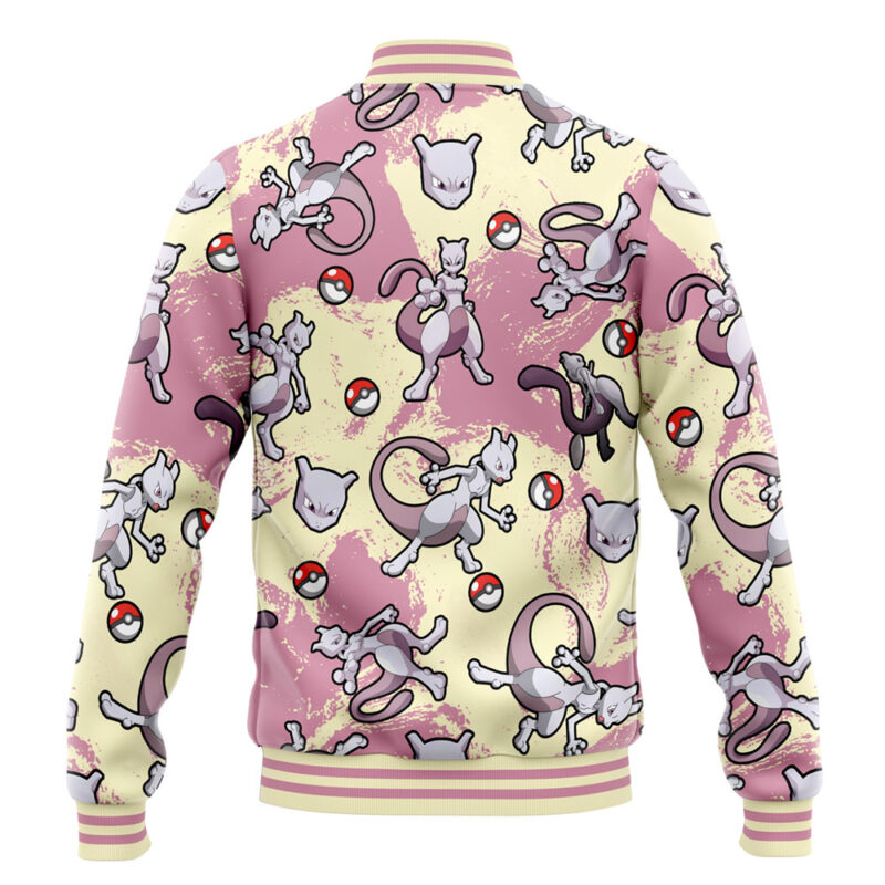 Mewtwo Pattern Pokemon Varsity Jacket - Image 4