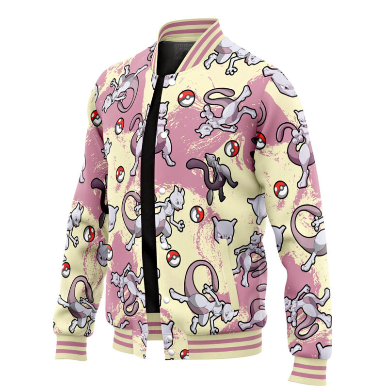 Mewtwo Pattern Pokemon Varsity Jacket - Image 3