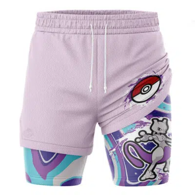 Mewtwo Trippy Pokemon 2-in-1 Performance Shorts