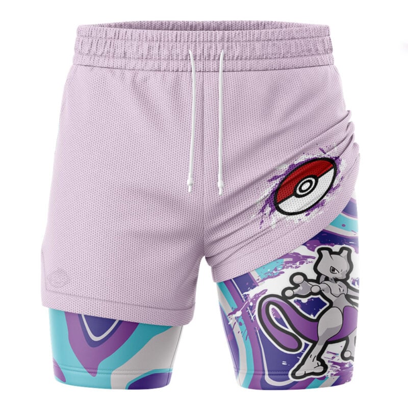 Mewtwo Trippy Pokemon 2-in-1 Performance Shorts