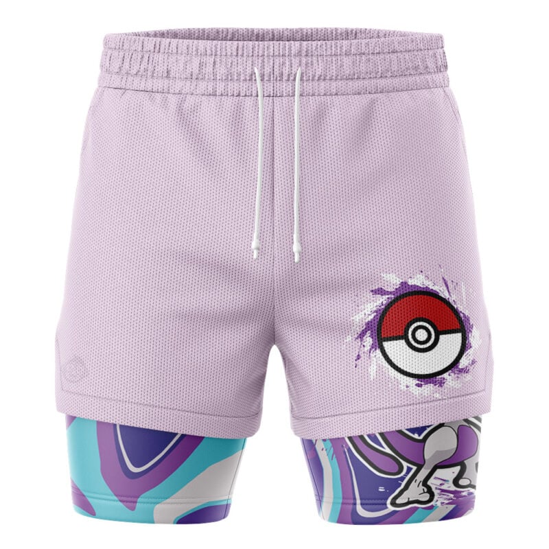 Mewtwo Trippy  Pokemon 2-in-1 Performance Shorts - Image 2