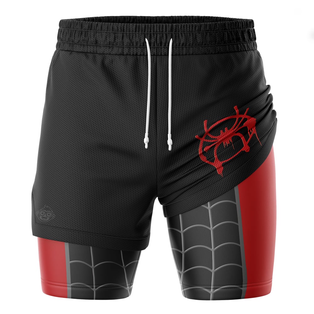 Miles Morales Spiderman  Marvel 2-in-1 Performance Shorts - Image 3